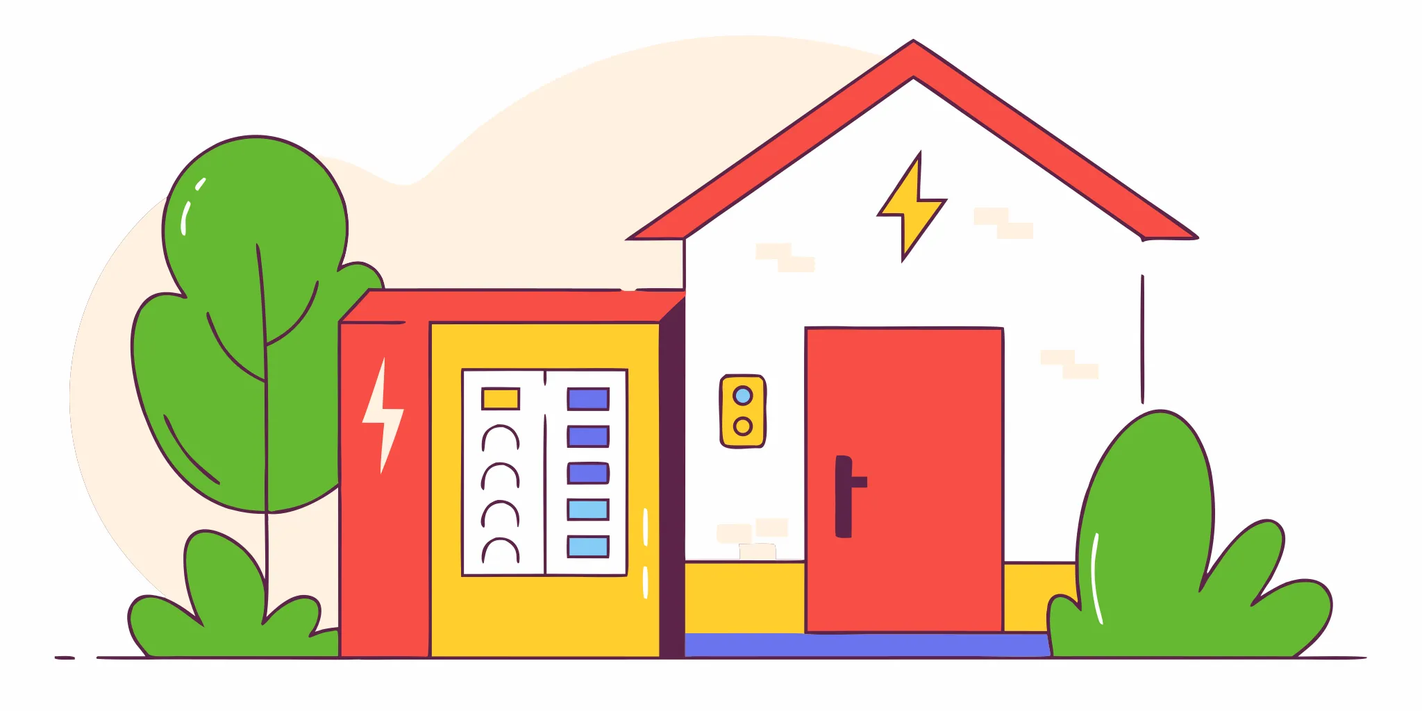 Electrical circuit breaker panel with warning glow