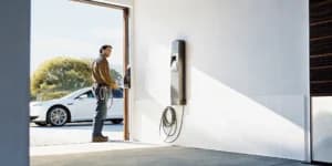 Electrician checking a panel for EV charger installation