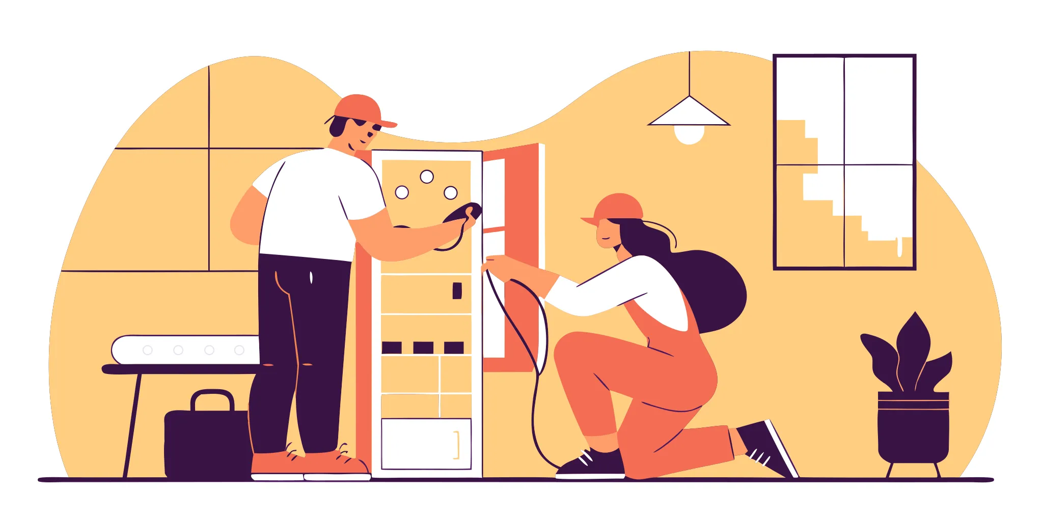 Licensed electrician inspecting a home electrical panel
