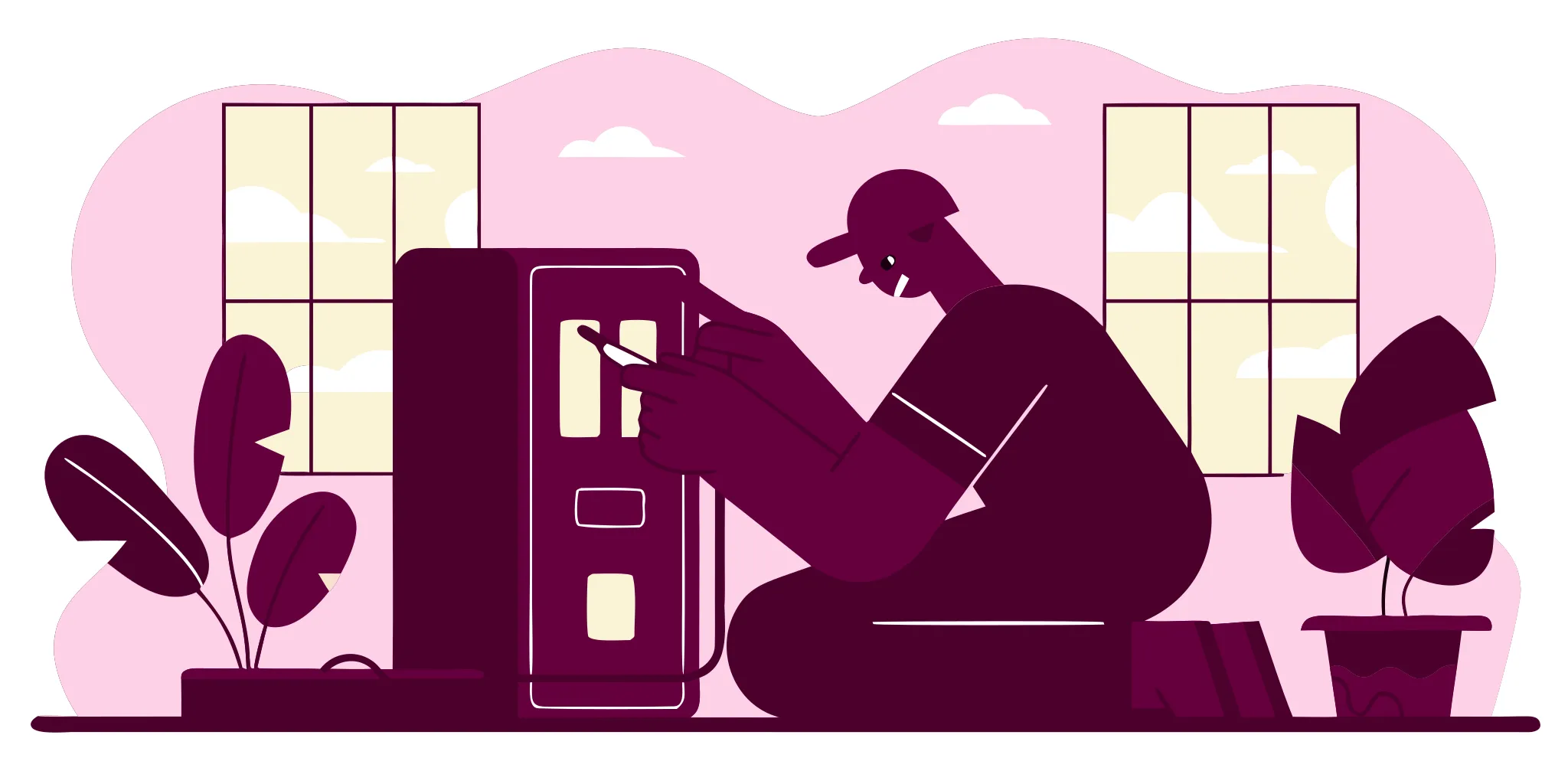 Professional electrician inspecting a home electrical panel